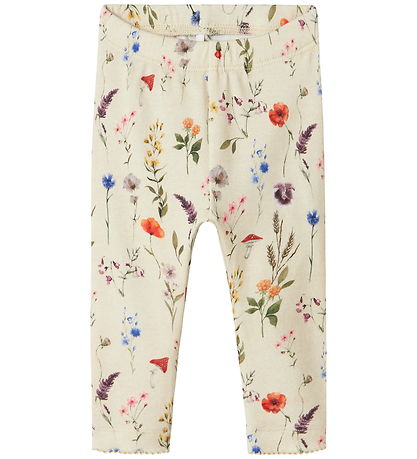 Name It Leggings - NbfLuxa - Peyote Melange w. Flowers