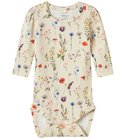 Name It Body l/ä - NbfLuxa - Peyote Melange m. Blommor