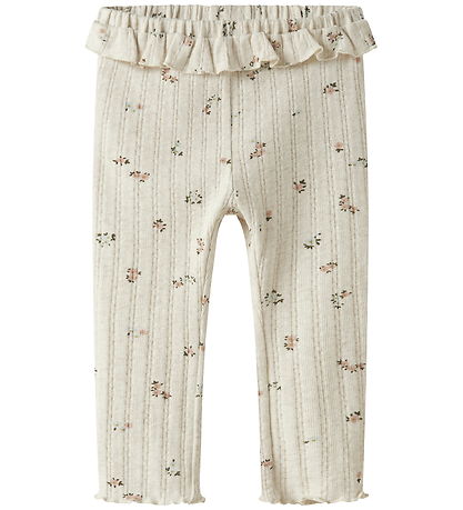 Name It Leggings - NbfLower - Peyote Melange m. Blomster