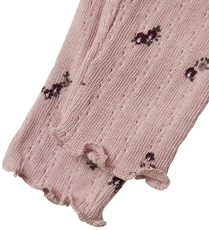 Name It Leggings - NbfLower - Brüniert Lilac m. Blumen