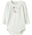 Name It Bodysuit l/s - NbfLotus - Cloud Dancer w. Print