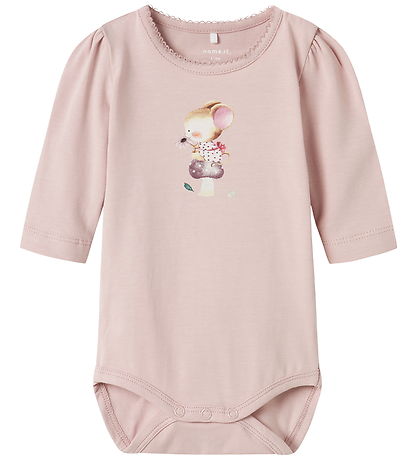 Name It Romper l/s - NbfLotus - Gepolijst Lilac m. Print
