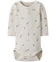 Name It Romper l/s - NbfLower - Peyote Melange m. Bloemen