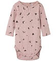 Name It Romper l/s - NbfLower - Gepolijste Lilac m. Bloemen