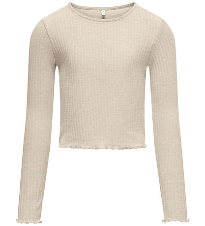 Kids Only Bluse - Rib - KogNella - Pumice Stone/Melange