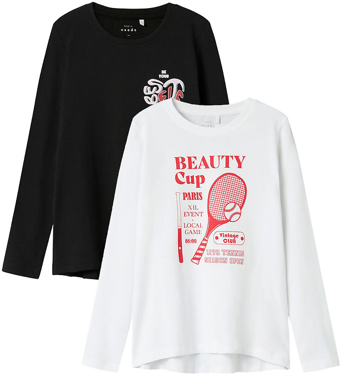 Name It Bluser - 2-Pak - NkfViolet - Loose - Black/Bright White