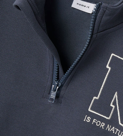 Name It Bluse - NkmDenno - Half Zip - Ombre Blue m. Print