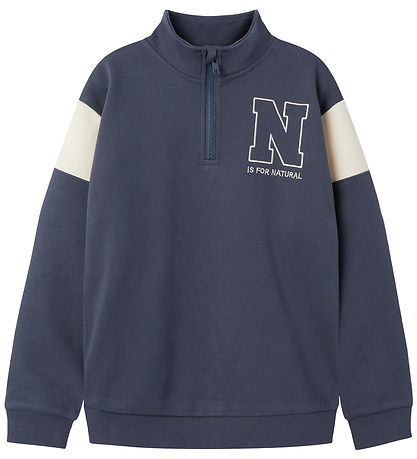 Name It Bluse - NkmDenno - Half Zip - Ombre Blue m. Print