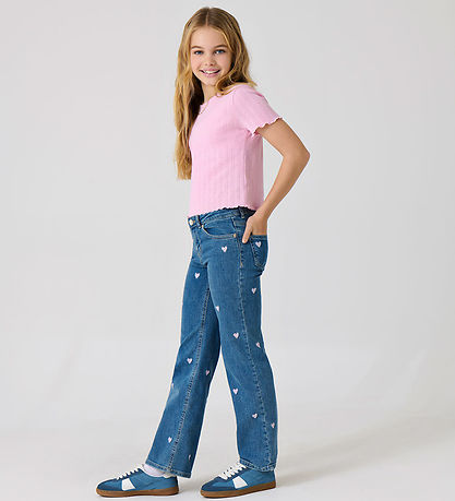 Kids Only Farkut - KogJuicy - Leveä - Heart - Noos - Blue Denim