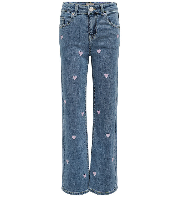 Kids Only Jeans - KogJuicy - Wide - Heart - Noos - Blue Denim