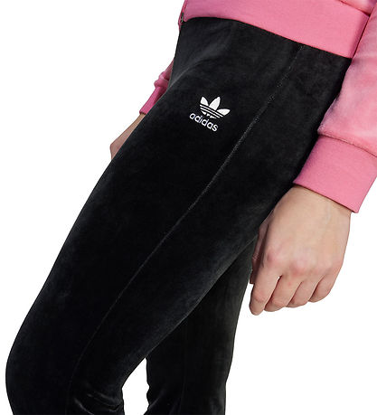 adidas Originals Velourbukser - Sort/Hvid m. Logo