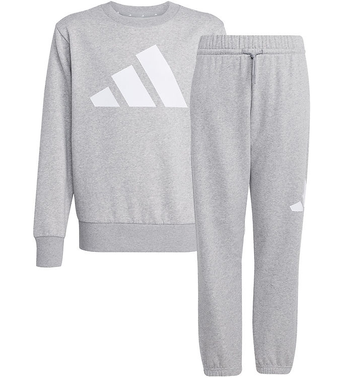 adidas Performance Sweatsæt - Mgreyh/White m. Logo