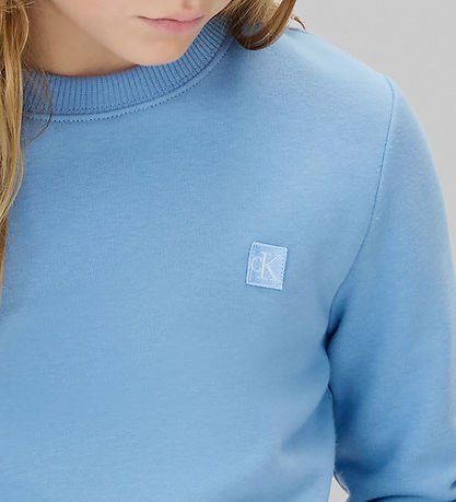 Calvin Klein Sweatshirt - Mono Mini Badge - Faded Denim