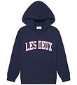 Les Deux Hoodie - Aidan - Dark Navy Blue w. Logo