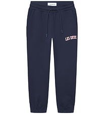 Les Deux Sweatpants - Aidan - Dark Navy Blue m. Logo Les Deux Sweatpants - Aidan - Dark Navy Blue m. Logo