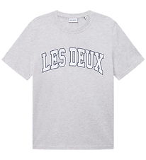 Les Deux T-shirt - Aidan - Snow Melange m. Logo Les Deux T-shirt - Aidan - Snow Melange m. Logo