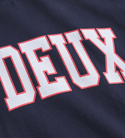 T-Shirt Les Deux - Aidan - Dark Marine Blue av. Logo