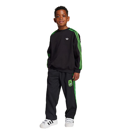 adidas Originals Sweatsæt - Crew - Minecraft - Sort m. Logo