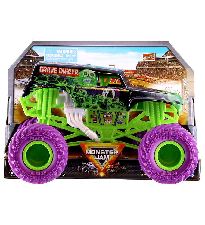 Monster Jam Collector Truck - 1:24 - Grave Digger - Grøn/Lilla