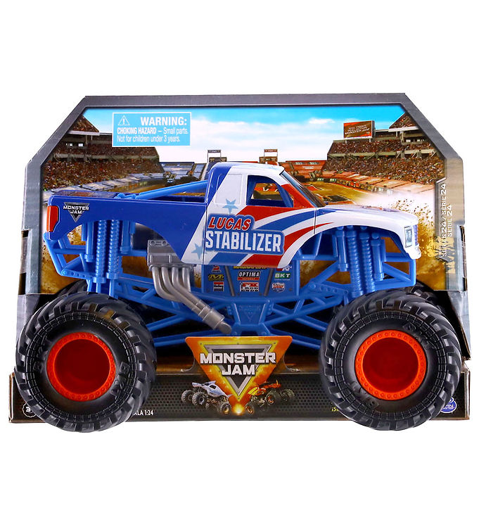 Monster Jam Collector Truck - 1:24 - Lucas Stabilizer - Blå/Hvid
