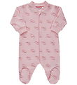 Fixoni Natdragt m. Fødder - Rose m. Print Fixoni Natdragt m. Fødder - Rose m. Print
