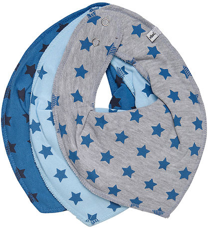 Pippi Babylätzchen - 3er-Pack - Spitz - AOP - Dark Navy