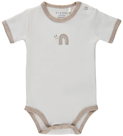 Fixoni Bodysuit s/s - Sand Melange w. Print