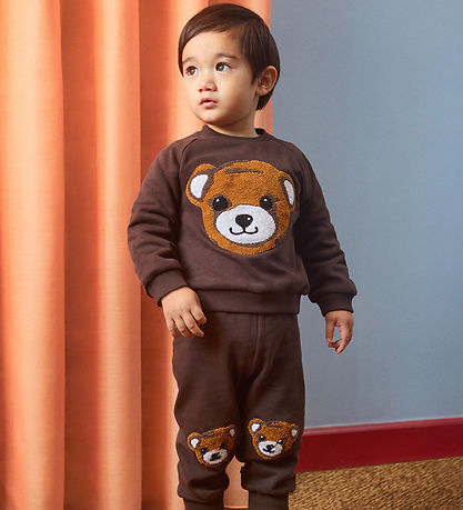 Molo Sweatshirt - Scheibe - Teddy Friend - Dark Cocoa