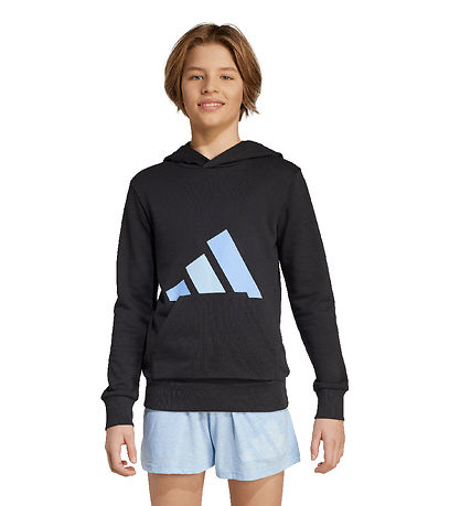adidas Performance Hættetrøje - Black/Blufus/Globlu m. Logo