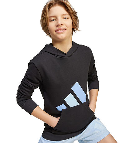 adidas Performance Hættetrøje - Black/Blufus/Globlu m. Logo