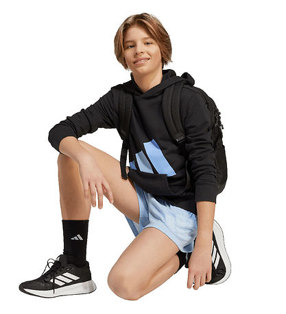 adidas Performance Hættetrøje - Black/Blufus/Globlu m. Logo