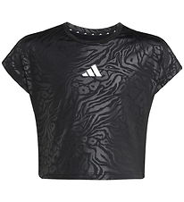 adidas Performance T-shirt - Cropped - Sort/Hvid adidas Performance T-shirt - Cropped - Sort/Hvid