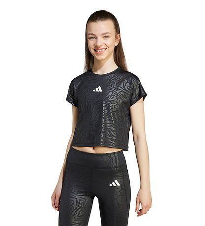 adidas Performance T-shirt - Cropped - Sort/Hvid