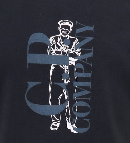 T-Shirt C.P. Company - Total Eclipse Blue av. Imprimé