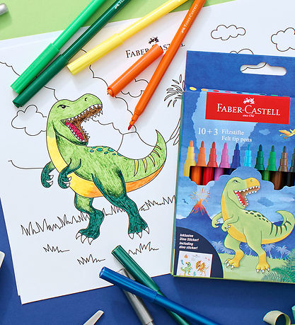 Faber-Castell Tussit - 18+3 Metallinen + 3 Neon - Dinosaur