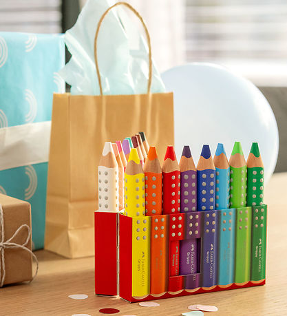 Faber-Castell Farveblyanter - XXL Jumbo Grip + Spidser - 16 stk.