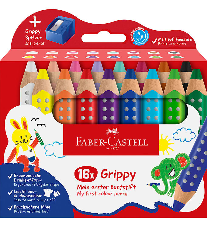 Faber-Castell Färgpennor - XXL Jumbo Grip + Tips - 16 st.