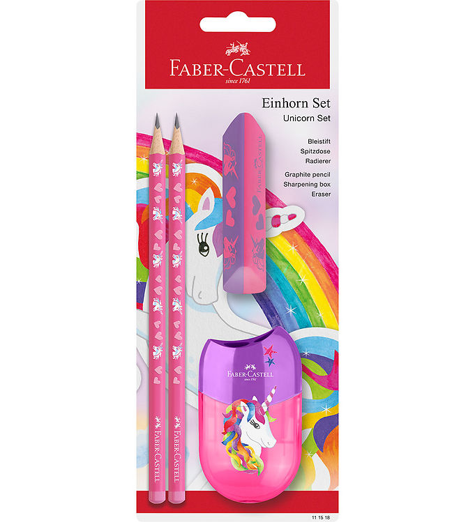 Faber-Castell Blyantsæt - Unicorn - 4 Dele - Pink