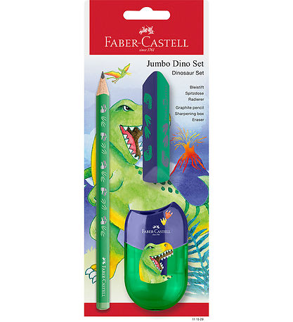 Faber-Castell Blyantsæt - Dinosaur Jumbo - 3 Dele - Grøn