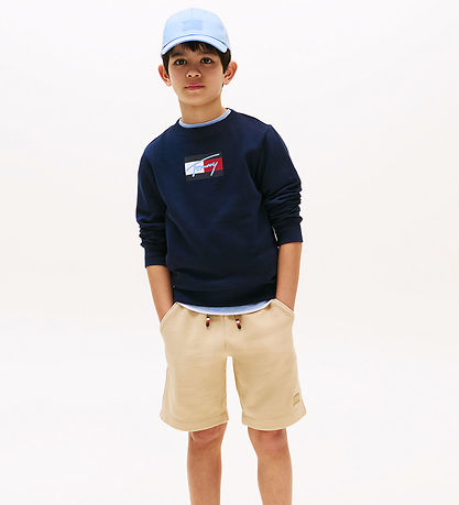 Tommy Hilfiger Peysa - Handritsfáni - Dark Nótt Dökkblátt