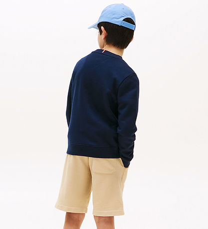 Tommy Hilfiger Peysa - Handritsfáni - Dark Nótt Dökkblátt