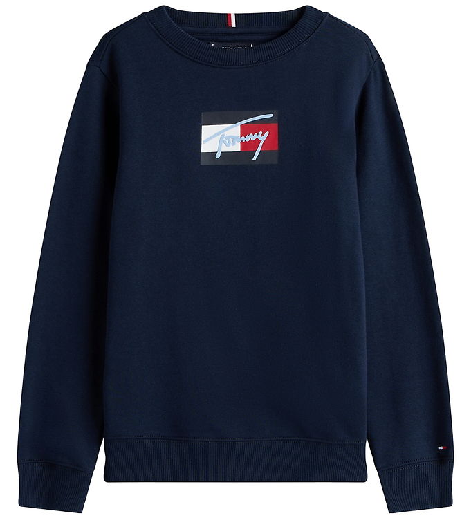 Tommy Hilfiger Sweatshirt - Script Flag - Dark Night Navy
