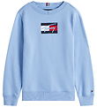 Tommy Hilfiger Sweatshirt - Script Flag - Cloudy Blue Tommy Hilfiger Sweatshirt - Script Flag - Cloudy Blue