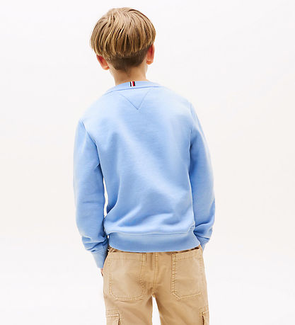 Tommy Hilfiger Sweatshirt - Schriftzug Flagge - Cloudy Blue