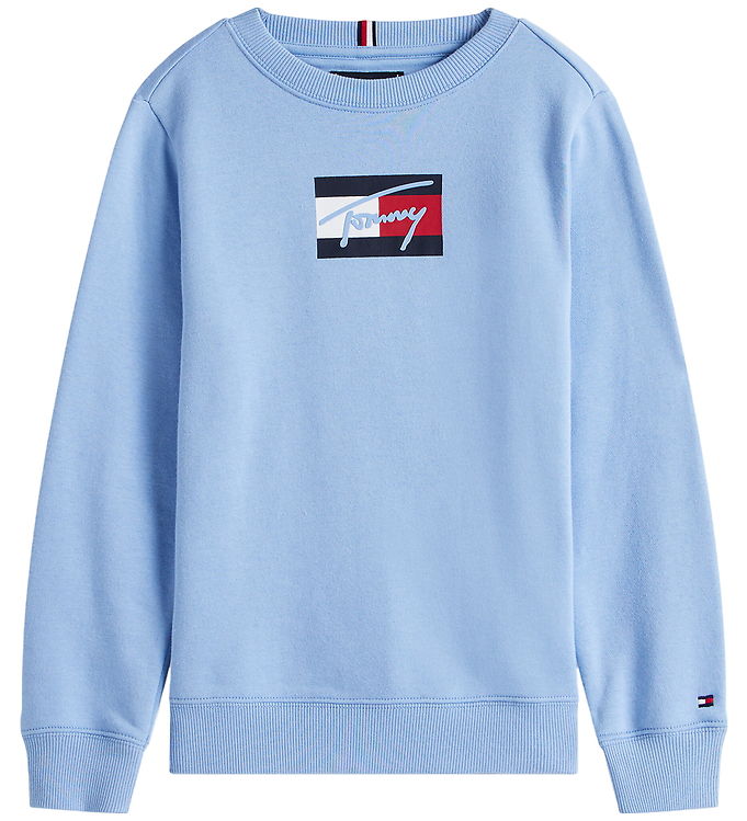 Tommy Hilfiger Sweatshirt - Script Flag - Cloudy Blue