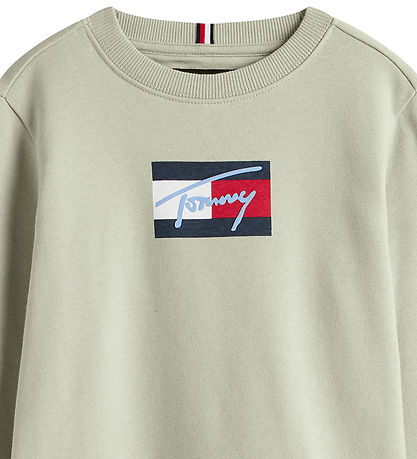 Tommy Hilfiger Sweatshirt - Manus Flagga - Misty Sage Green