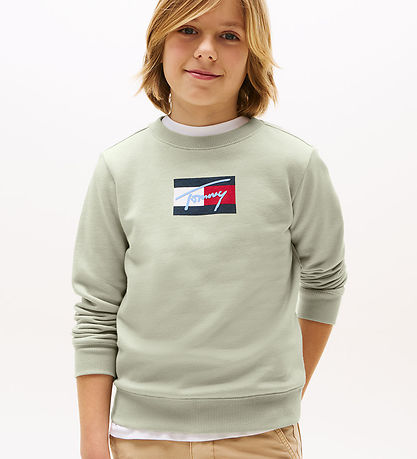 Tommy Hilfiger Sweatshirt - Manus Flagga - Misty Sage Green