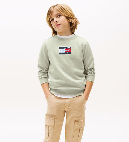 Tommy Hilfiger Sweatshirt - Manus Flagga - Misty Sage Green