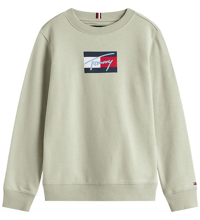 Tommy Hilfiger Sweatshirt - Script Flag - Misty Sage Green