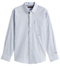 Tommy Hilfiger Skjorte - Multi Stripe - Breezy Blue Tommy Hilfiger Skjorte - Multi Stripe - Breezy Blue